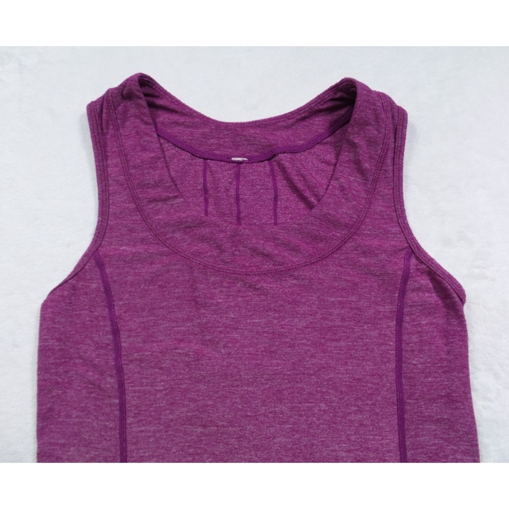 Lululemon Top Womens Size 4 Purple Dash Tank II Ruffle Pocket Stretch Yoga - Picture 3 of 10